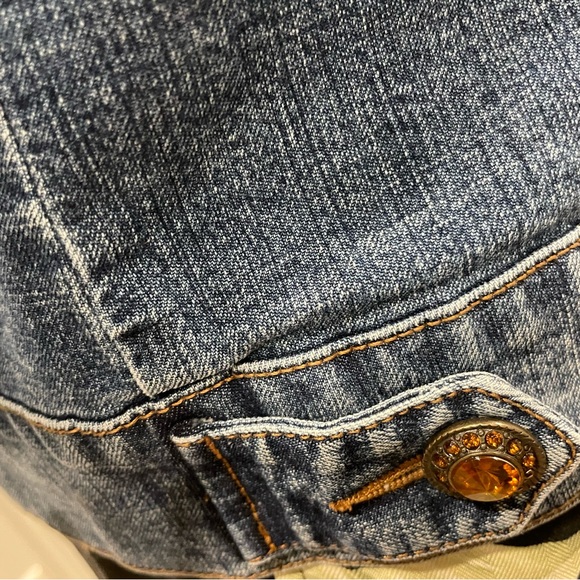 Will Smith Jean Jacket with bronze stone button detailing M - Picture 5 of 7